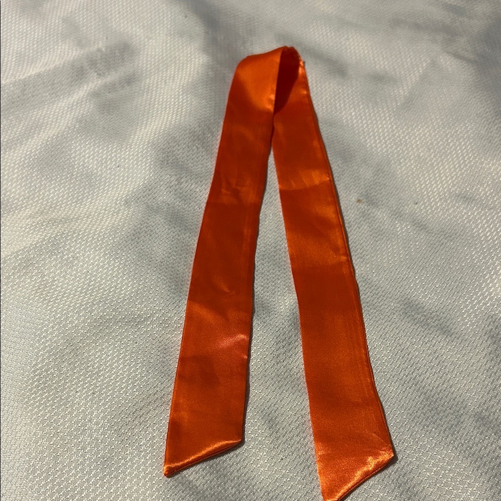 Satin Neck Scarf or purse scarf in Vibrant Orange